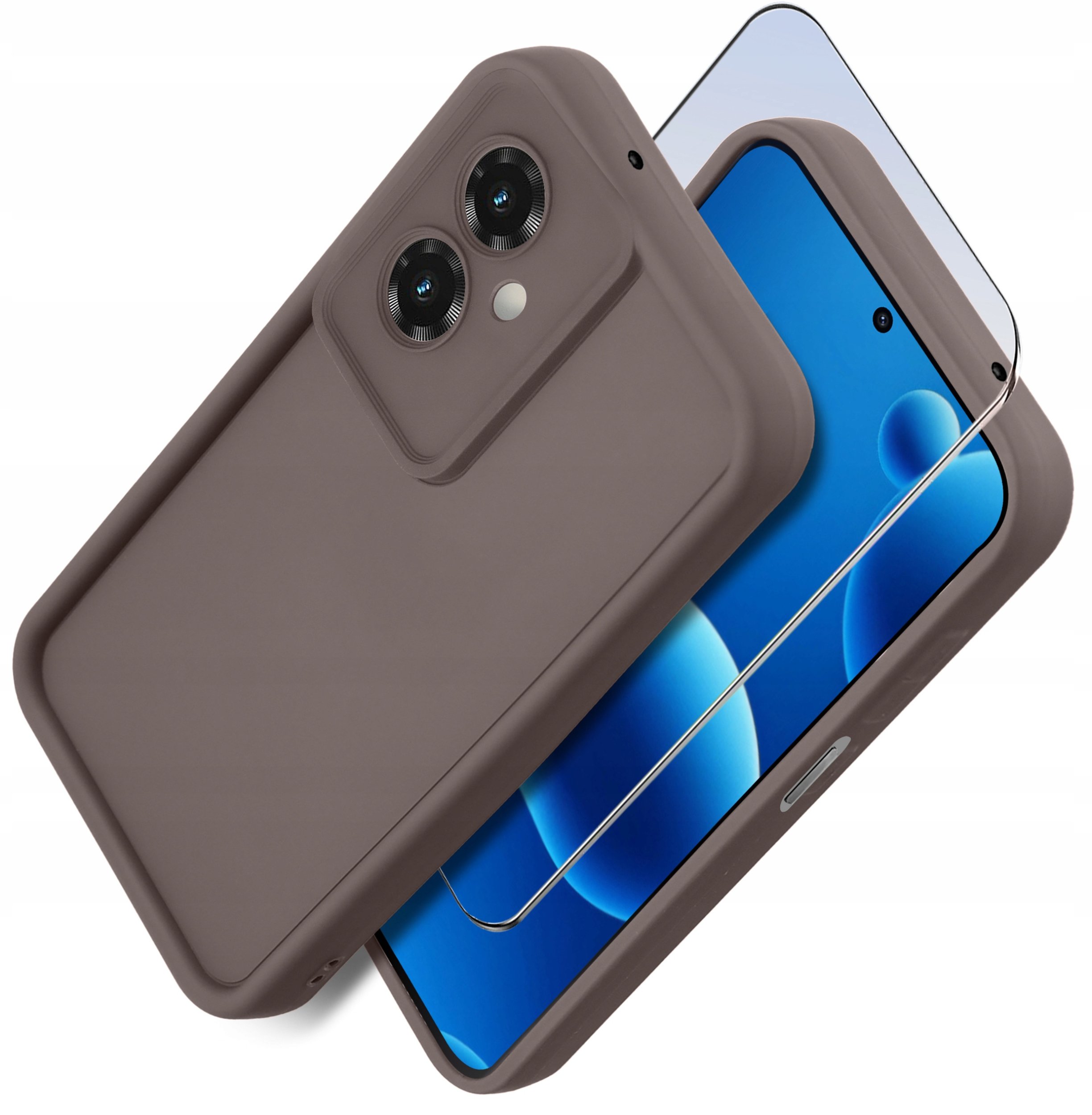 Etui do Motorola Moto G55 5G silikonowe MATOWE + Szkło ochronne na ekran 9H