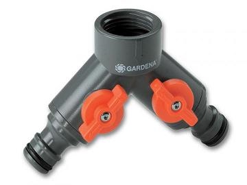 Gardena Trójnik na dwa węże z zaworami (0940-26)