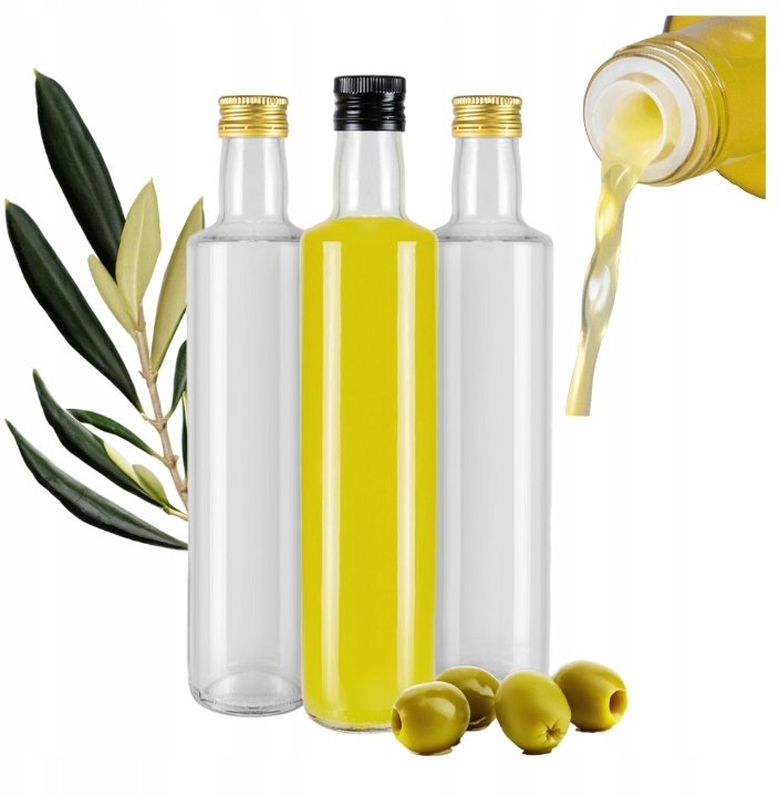 10X Butelka SZKLANA DORICA 500ml BEZBARWNA Z DOZOWNIKIEM na oliwę ocet 0,5l