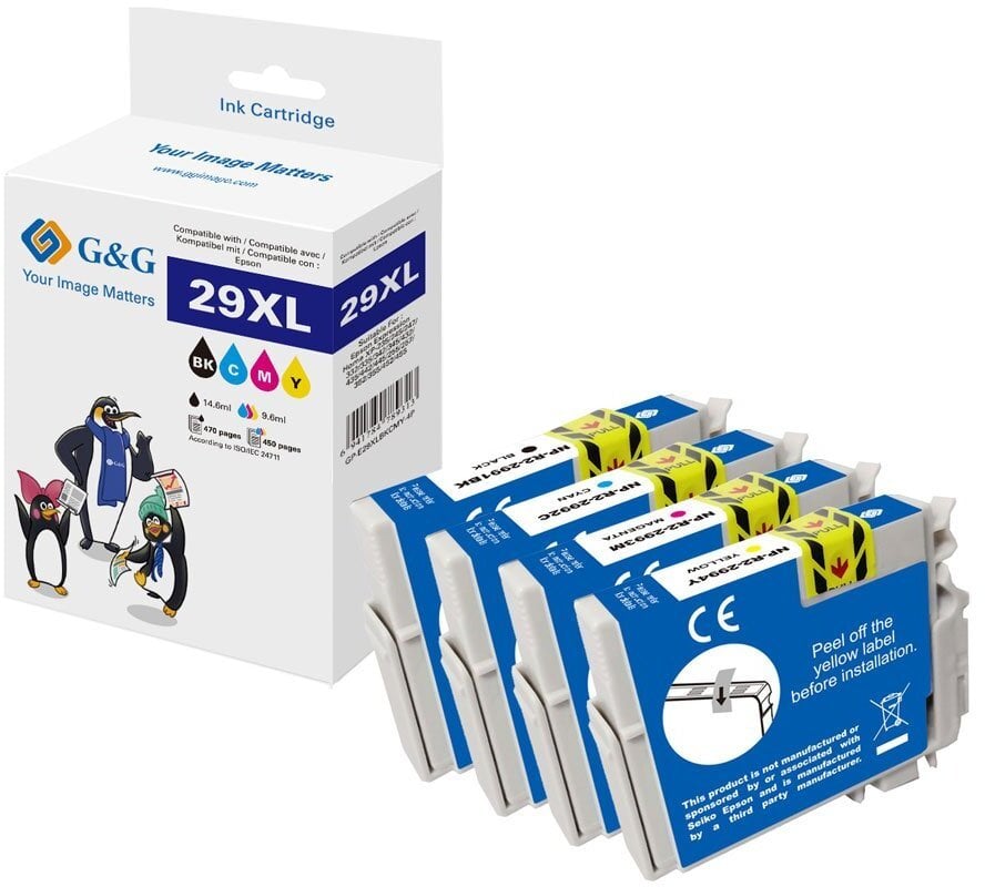 Tusz G&G XL-kartridże zestaw 4 sztuk do Epson BK/C/M/Y