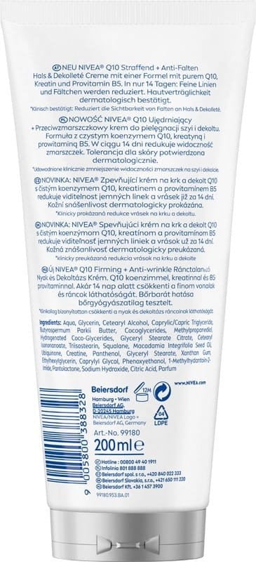 NIVEA Q10 Firming Anti - Wrinkle Ujędrniający + przeciwzmarszczkowy krem do ciała 200 ml