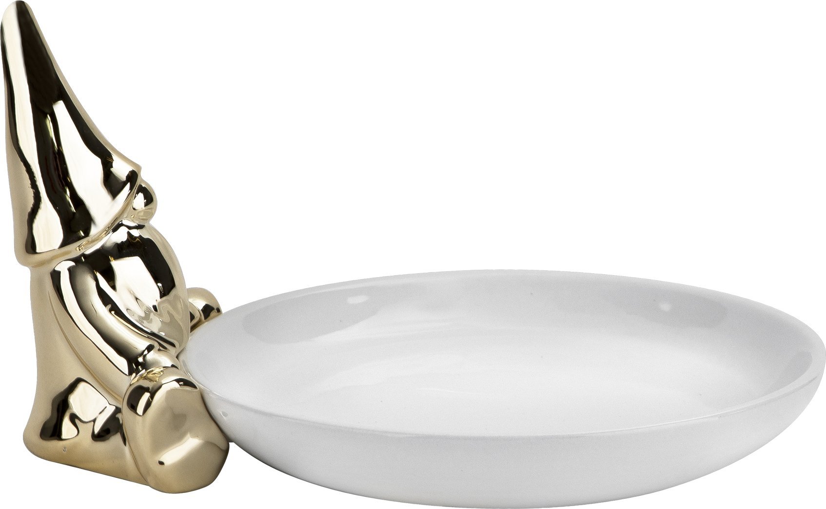 Ewax Talerz ozdobny deserowy 18 cm z Krasnalem biały