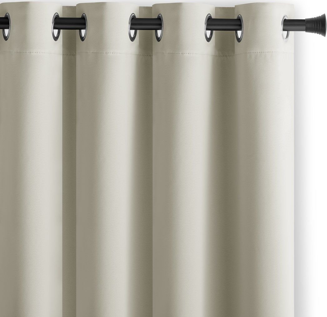 AmeliaHome Zasłona BLACKOUT styl klasyczny na przelotkach 140X245 kremowa