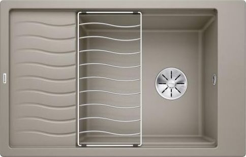 Zlewozmywak Blanco Elon XL 6 S Silgranit tartufo z korkiem InFino, kratka ociekowa (524851)