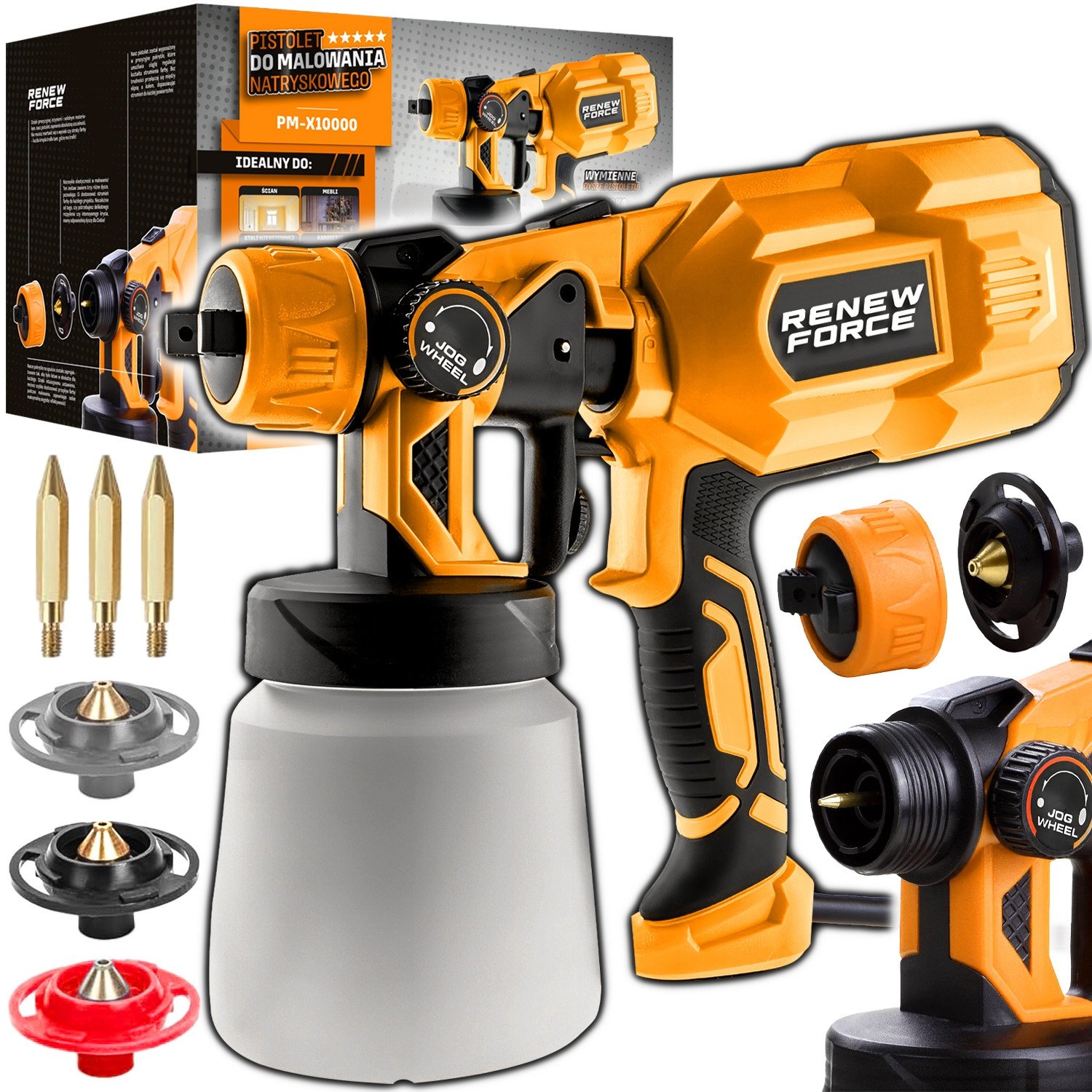 Pistolet Do Malowania Ścian Elektryczny Agregat Malarski 3 Dysze 70DIN 550w