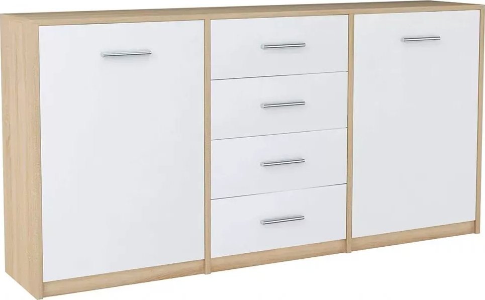 Elior Komoda do pokoju dziecięcego dąb sonoma + biały - Pirex 4X