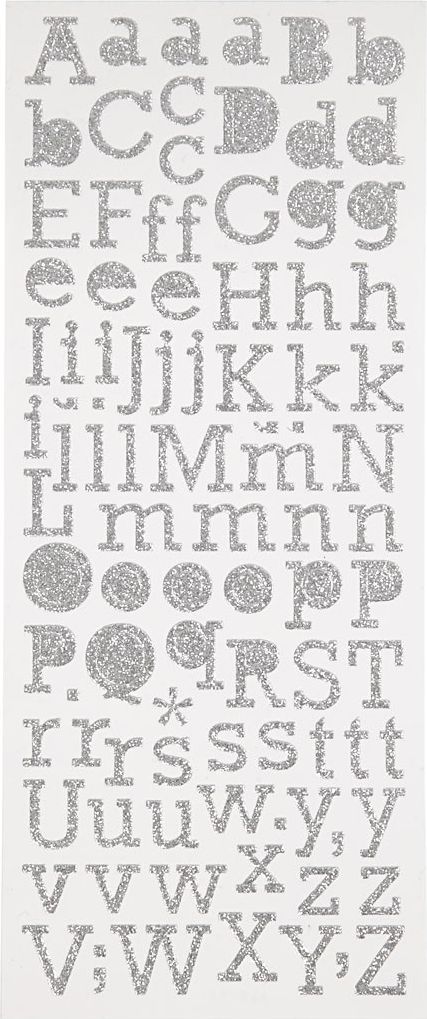 Creativ Company Naklejki brokatowe Srebrne Litery