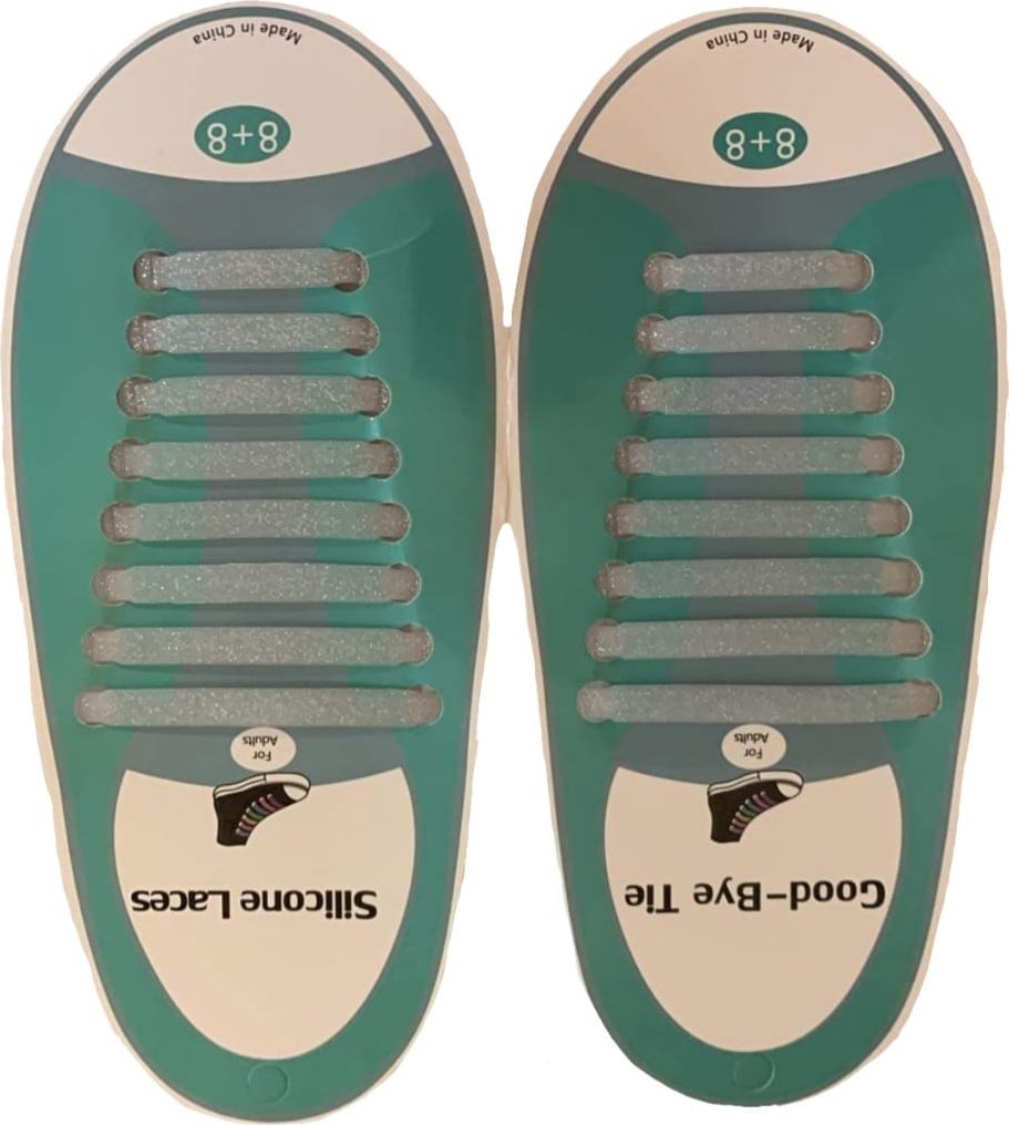 kufer-pasmanteria.pl Sznurowadła silikonowe brokatowe ( SREBRNE )