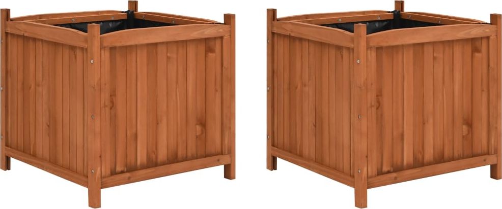 vidaXL Podwyższone donice, 2 szt., 50x50x50 cm, drewno jodłowe