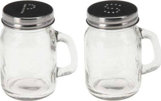Excellent Houseware Przyprawnik x2 Excellent Houseware Pieprzniczka Solniczka Zestaw ze Szkła Słoik na Przyprawy