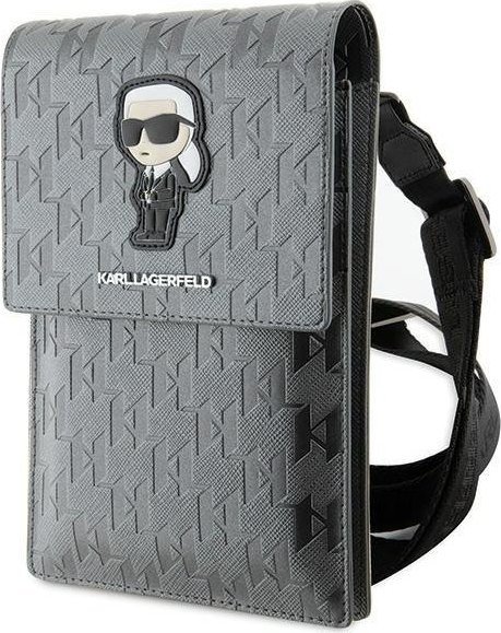 Karl Lagerfeld Torebka KLWBSAKHPKG srebrny/silver Saffiano Monogram Ikonik
