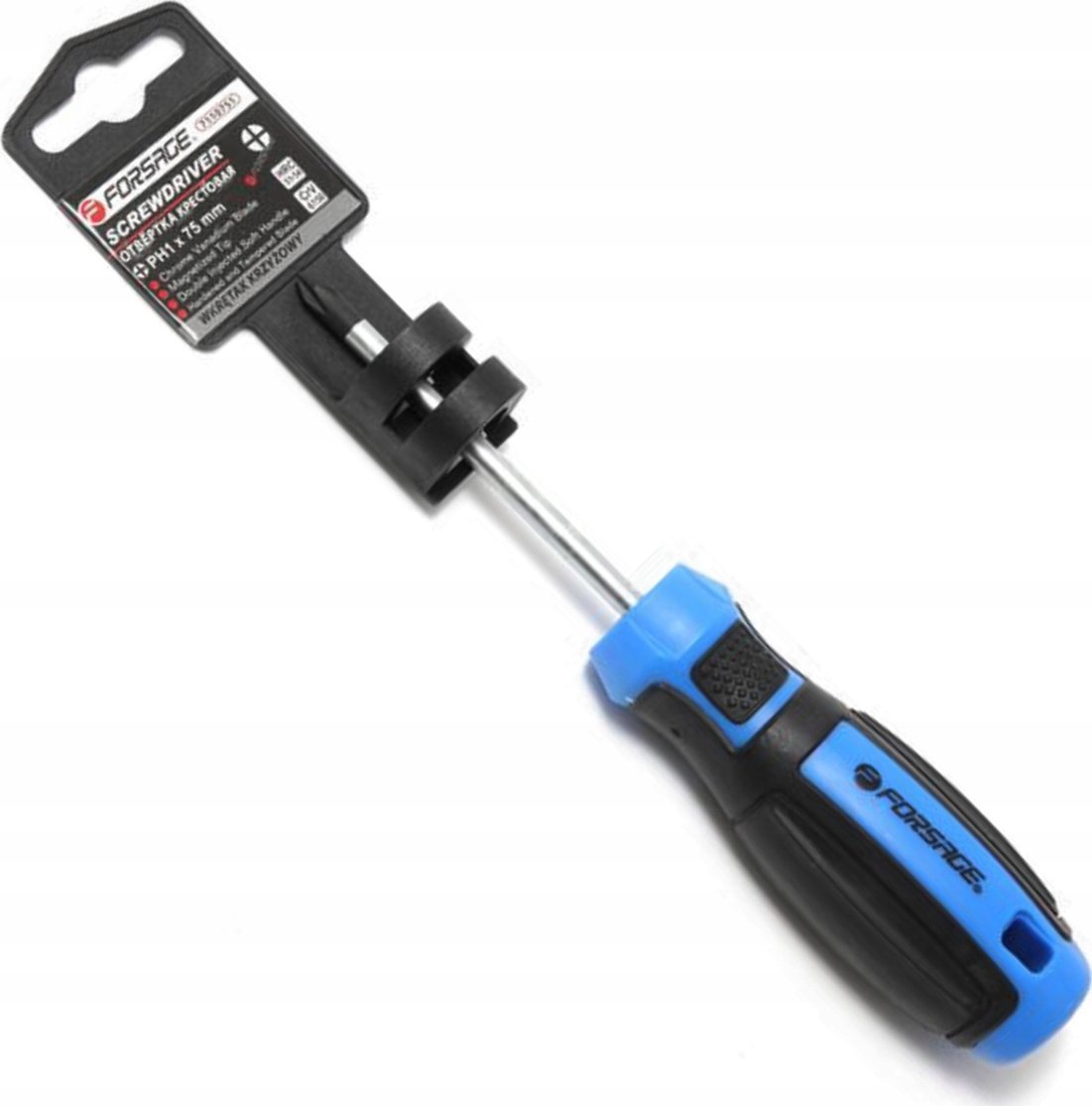 Forsage Śrubokręt krzyżakowy magnesowa PH1x75mm,