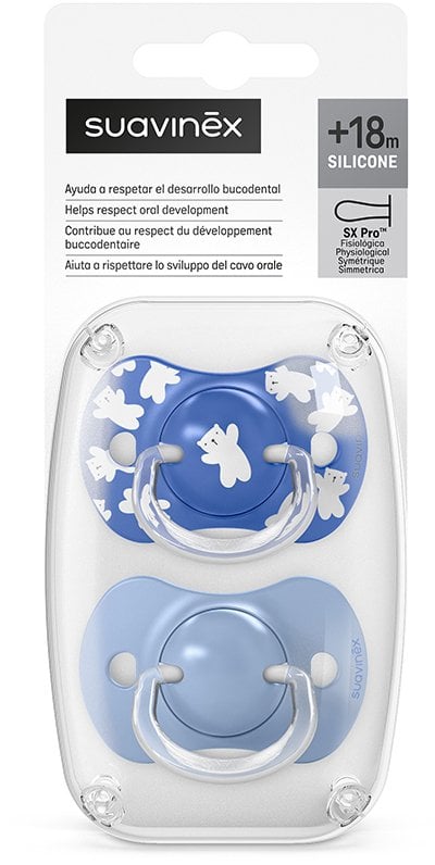 Suavinex 309071-SMOCZEK fizjologiczny SX PRO 18M 2 SZT NIEBIESKI WILD&FREE