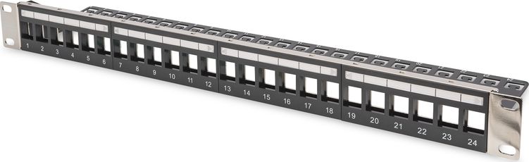 Digitus Patch panel 19" 1U 24x slot keystone Czarny (DN-91411-LF)
