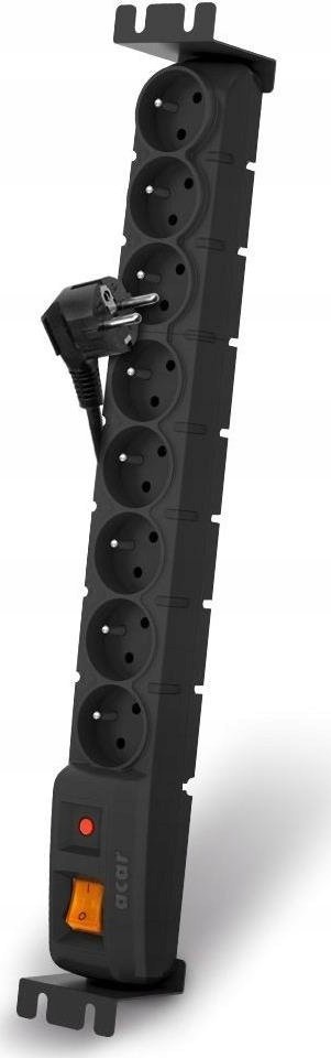 Acar S8 przeciwprzepięciowa 8 gniazd 3 m czarna (ALPACARS8FA03B)