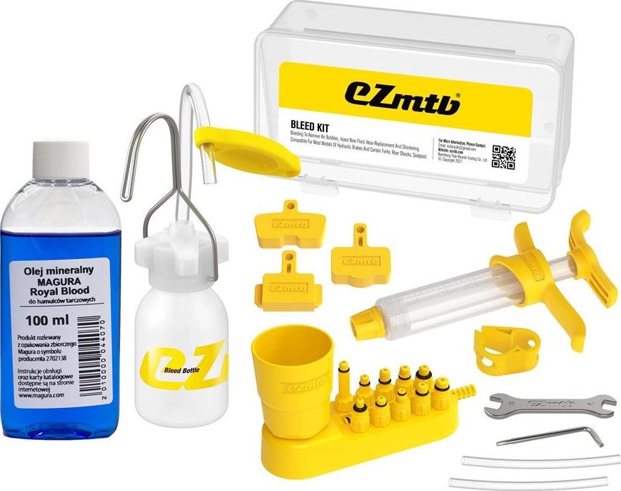 Zestaw EZMTB 2022 Lite do odpowietrzania hamulców hydraulicznych + olej mineralny Magura 100 ml
