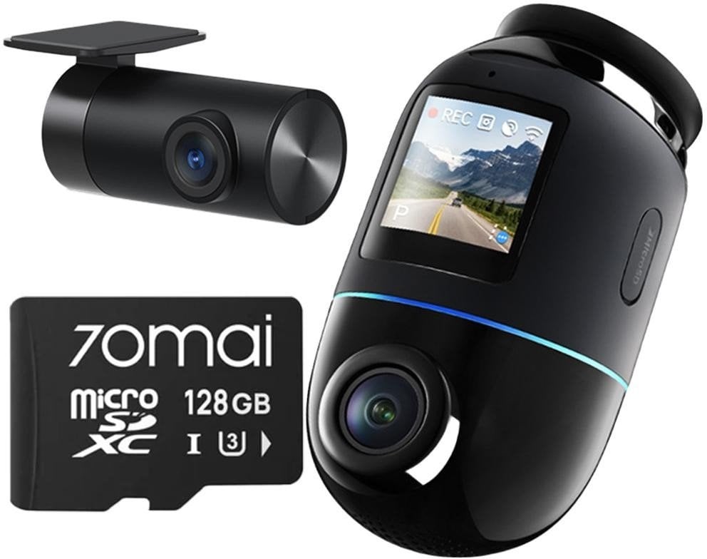 Wideorejestrator 70mai Omni X800 4K set Czarny + karta SD 128GB