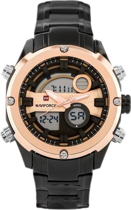 Zegarek ZEGAREK MĘSKI NAVIFORCE GLOCK - (zn039d) - black/rosegold