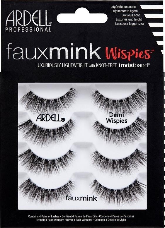 Ardell ARDELL_Faux Mink Wispies 4 pary sztucznych rzęs na pasku Black