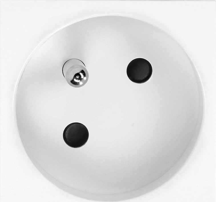 Orno NOEN FR, gniazdo modułowe 45x45mm kątowe - 45° 1x2P+Z, typ E French, 16A 250V, białe