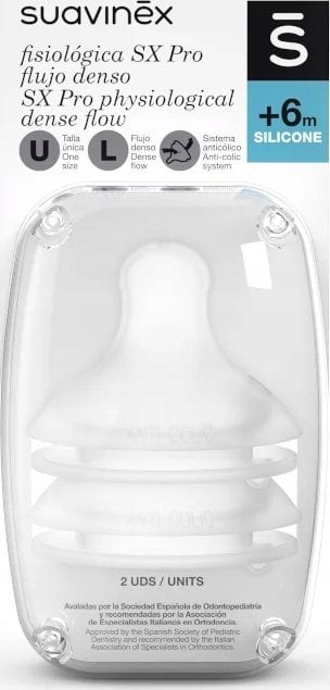 SUAVINEX - 307044-SMOCZKI DO BUTELEK/SX PRO/+6M/2SZT/PRZEPŁYW SZYBKI/SUAVINEX