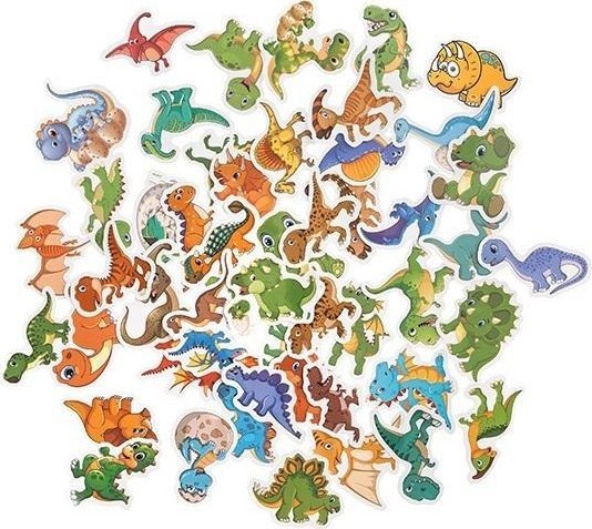 Naklejki winylowe dinozaury 4-5cm 50szt