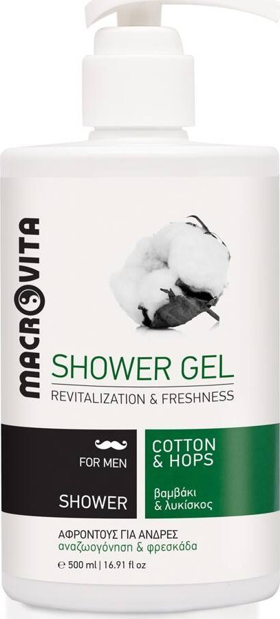 Macrovita MACROVITA naturalny żel pod prysznic dla mężczyzn z bawełną i chmielem 500ml