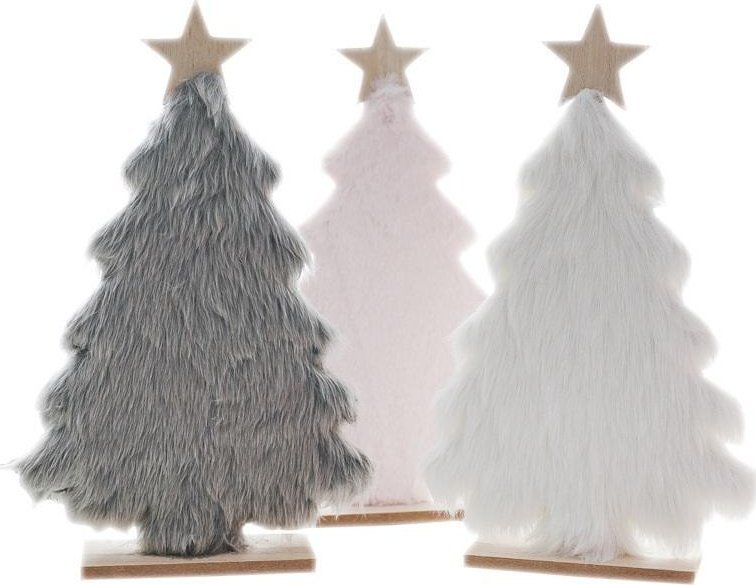 Drewniana choinka z futerkiem