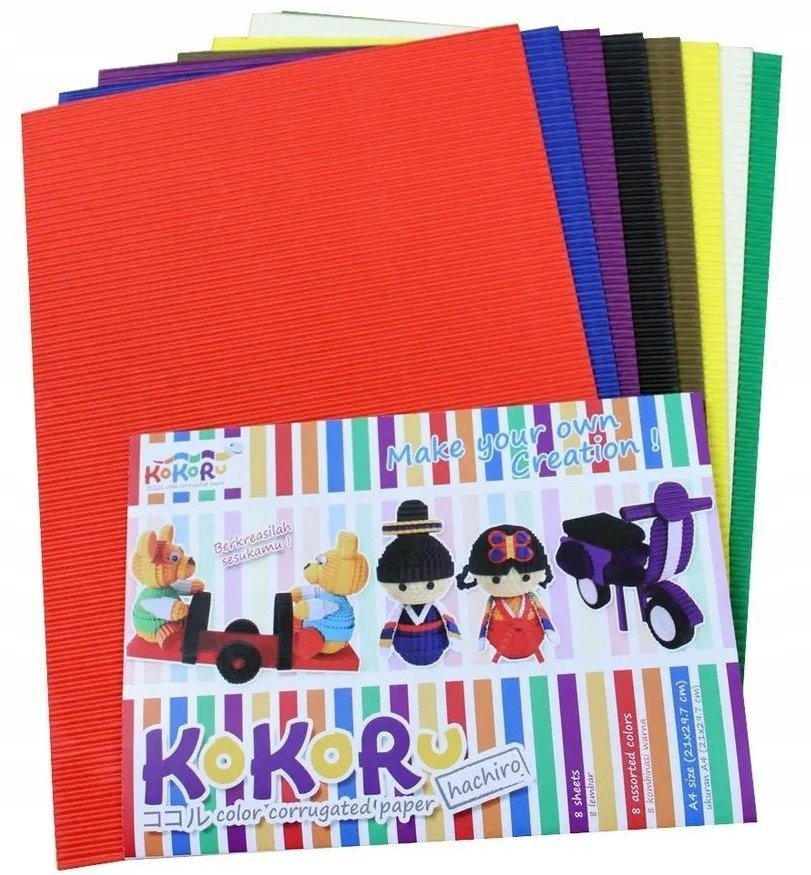 Tektura falista A4 8 arkuszy mix trend