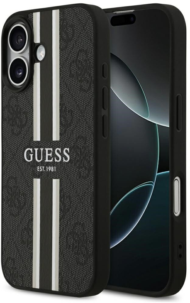 Guess Case 4G Printed Stripes MagSafe for iPhone 17 black