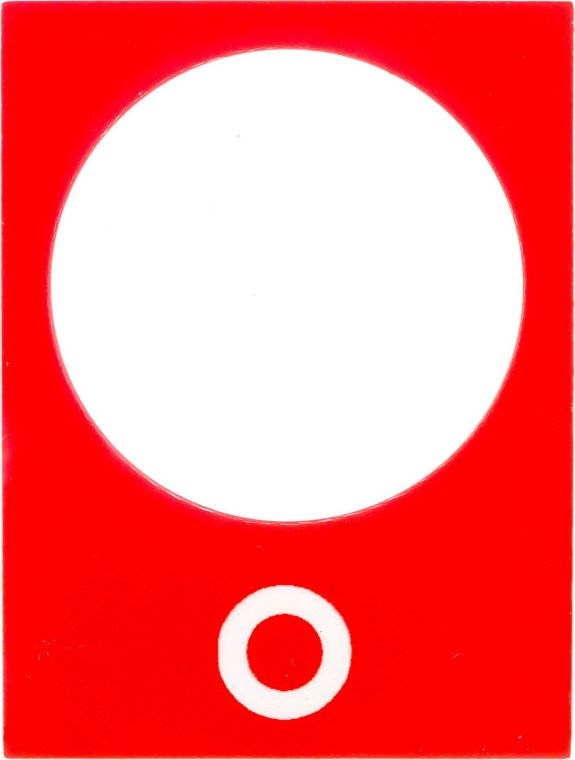 Schneider ZB2BY2931 ETYKIETA "0" CZERWONE TŁO STOP 30X40MM - ZB2BY2931