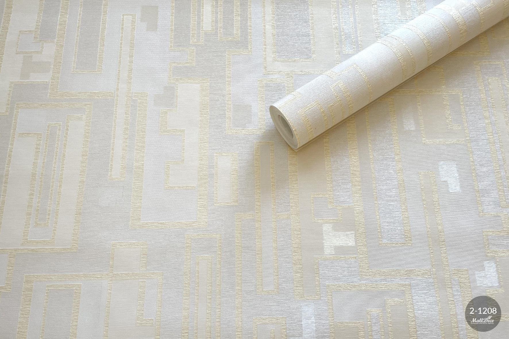 MallDeco JASNOBEŻOWO-SZARA TAPETA WINYLOWA JEAN