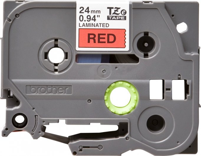 Taśma Brother 24mm BLACK ON RED