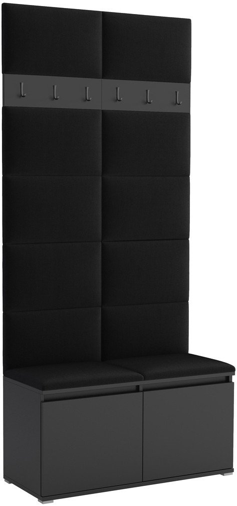 Tapicerowana garderoba Noris I - kolor czarny + tkanina Trinity 16