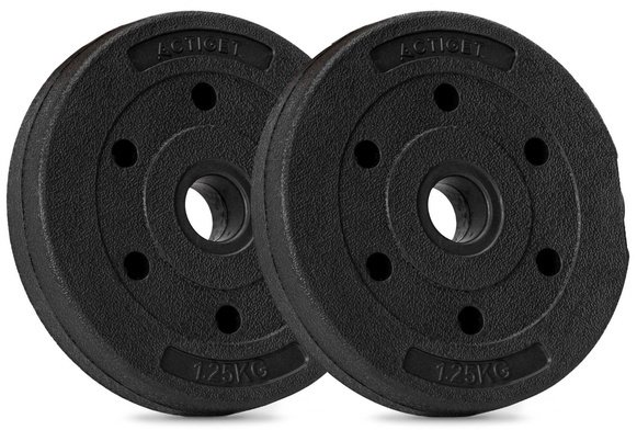 Obciążenie bitumiczne 1,25 kg 2 szt. talerz kompozytowy 29 mm krążek do sztangi hantli UNIWERSALNY