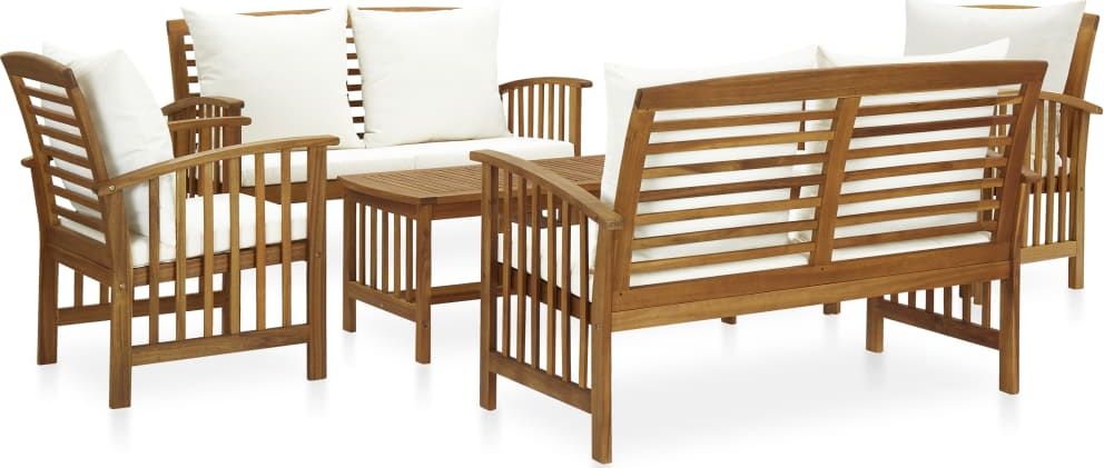 vidaXL 5-cz. zestaw wypoczynkowy do ogrodu poduszki drewno akacjowe VidaXL