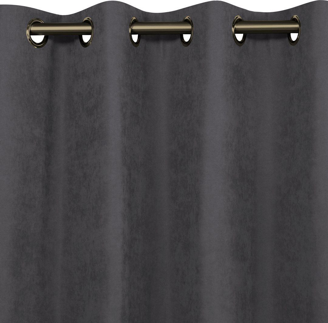 Homede Homede Zasłona MILANA szenilowa na złotych przelotkach 220x245 grafitowa