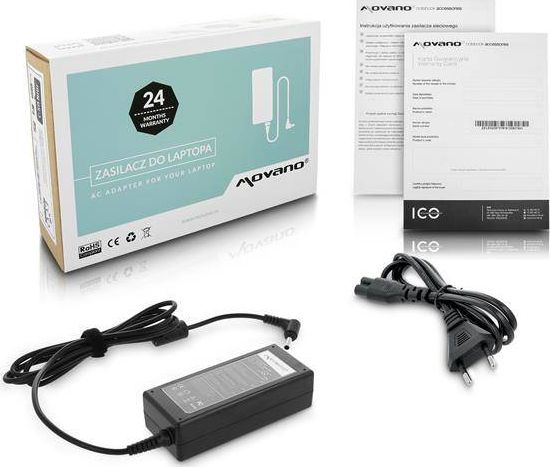 Zasilacz do laptopa Movano 65 W, 3 mm, 3.4 A, 19 V (ZZ/AS19342P)