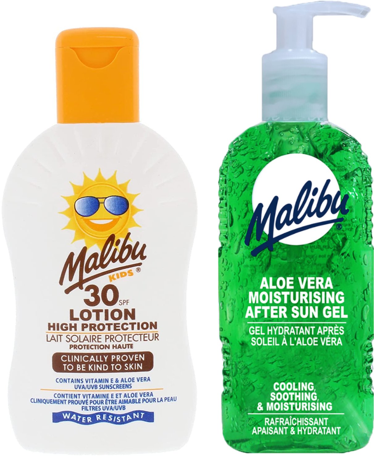 Malibu Balsam Ochronny Dla Dzieci SPF30 200ml + Aloe Żel Po Opalaniu 200ml