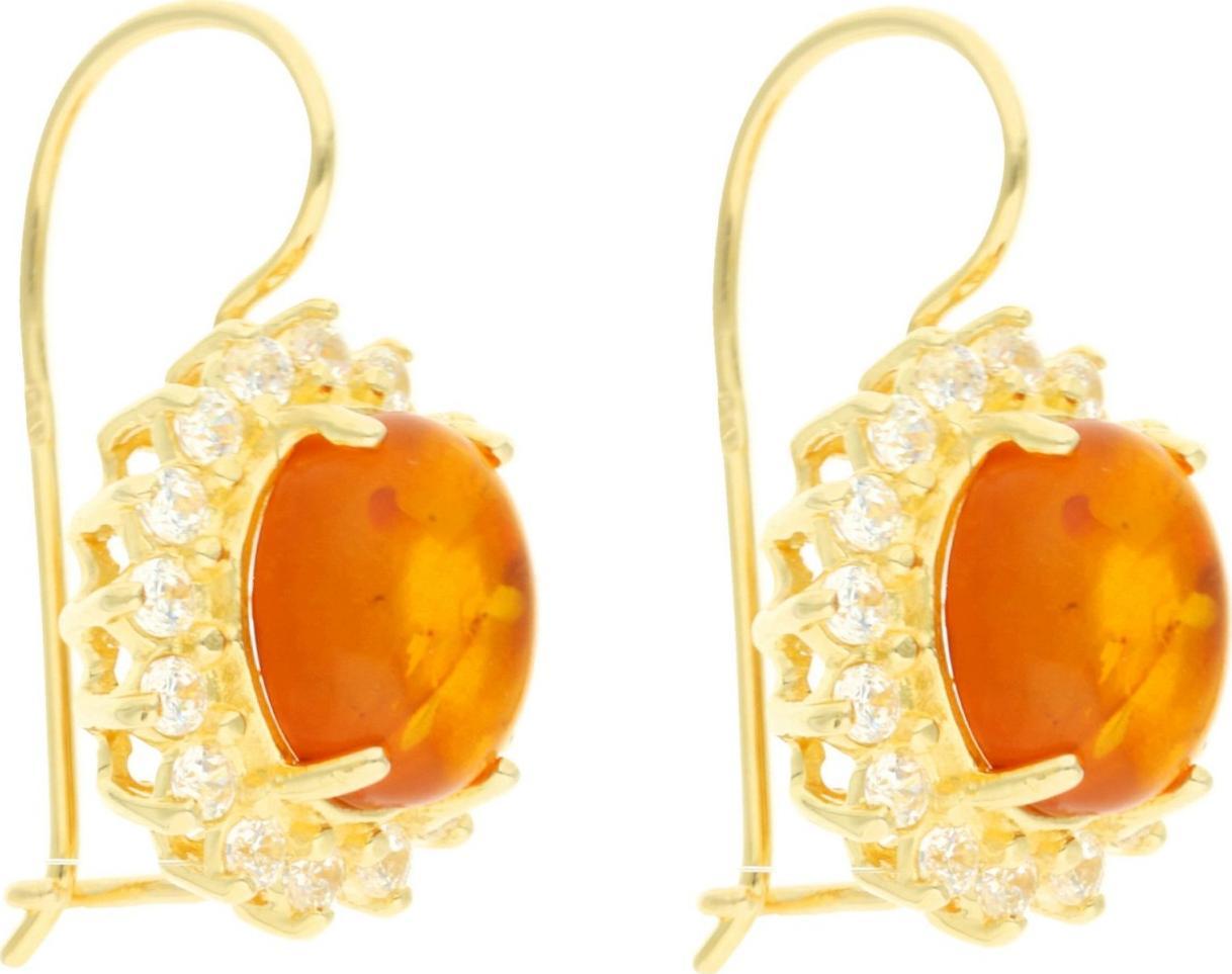 Rosanto Złote kolczyki z bursztynem 585 14k