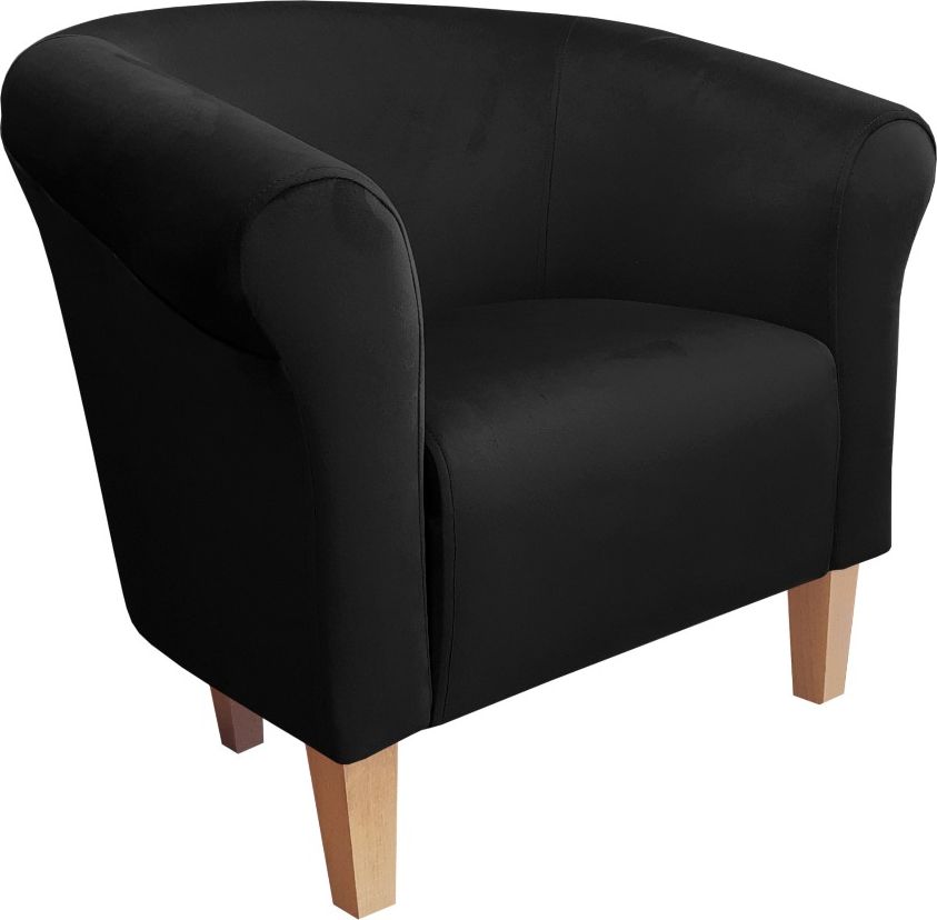 Atos Fotel DRAWA 1 BL VELVET czarny wypoczynkowy ATOS