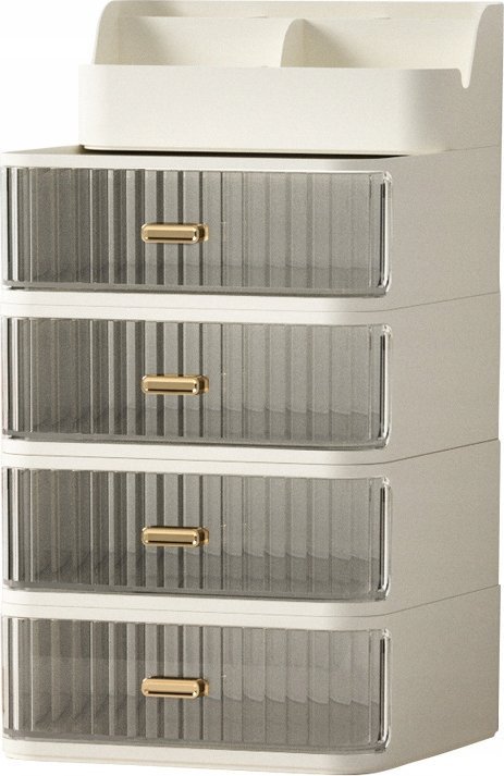 Korbi ORGANIZER SZAFKA KUFEREK NA KOSMETYKI PĘDZLE SZUFLADY TOALETKA KREMOWA F35