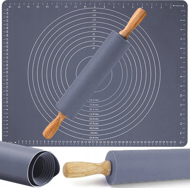 STOLNICA SILIKONOWA + WAŁEK COOKIE-SET