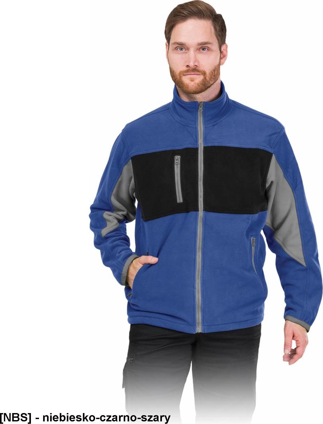 Leber&Hollman LH-FMN-P - bluza polarowa - niebiesko-czarno-szary 2XL