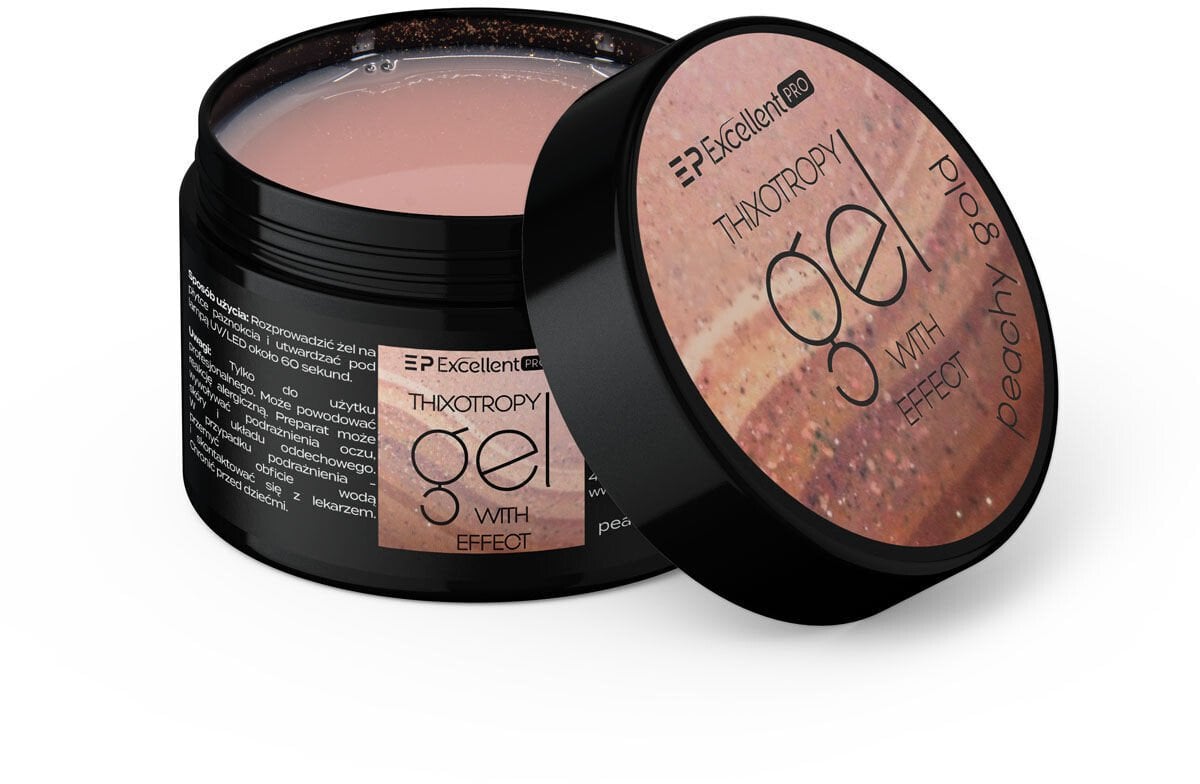 Excellent PRO Thixotropy Gel With Effect żel budujący Peachy Gold 15g