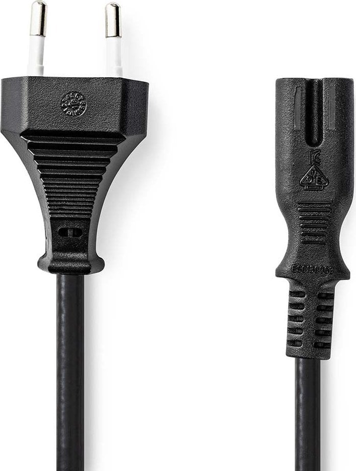 Kabel zasilający Nedis Nedis CEGL11040BK05 kabel zasilające Czarny 0,5 m C7 panel