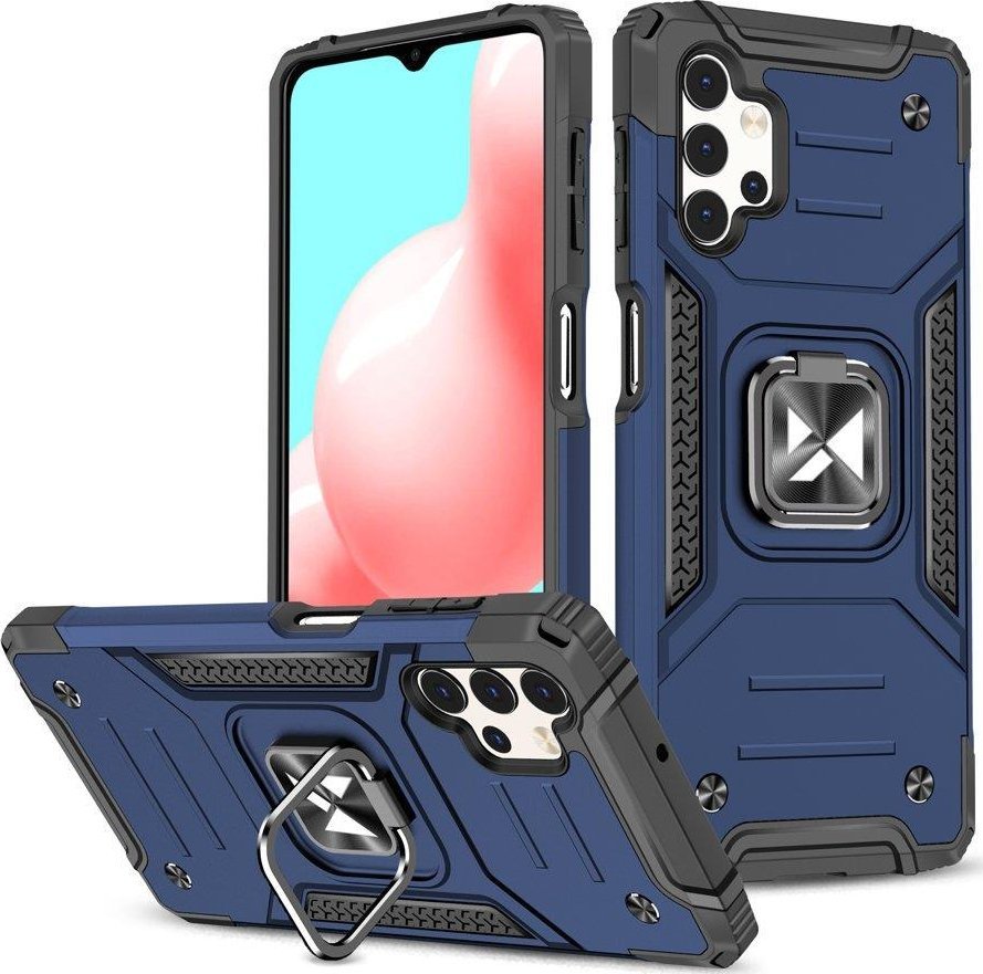 Hurtel Wozinsky Ring Armor pancerne hybrydowe etui pokrowiec + magnetyczny uchwyt Samsung Galaxy A23 niebieski