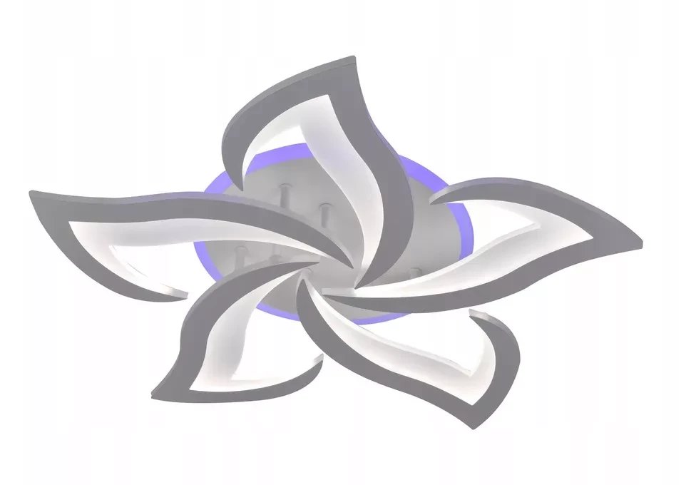 Nowoczesny Plafon LED RGB Sufitowy Kwiat Lotosu do Salonu Biały z Pilotem