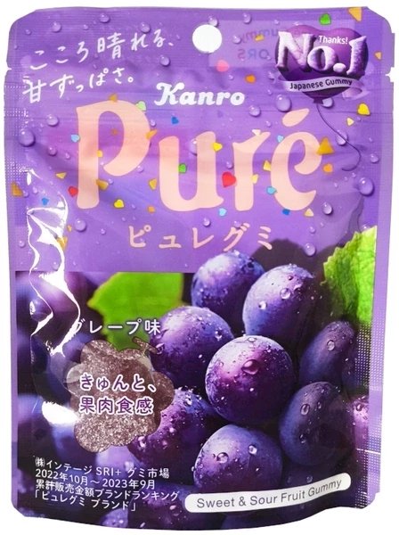 Żelki Pur Gummy Grape o smaku winogronowym 56g - Kanro