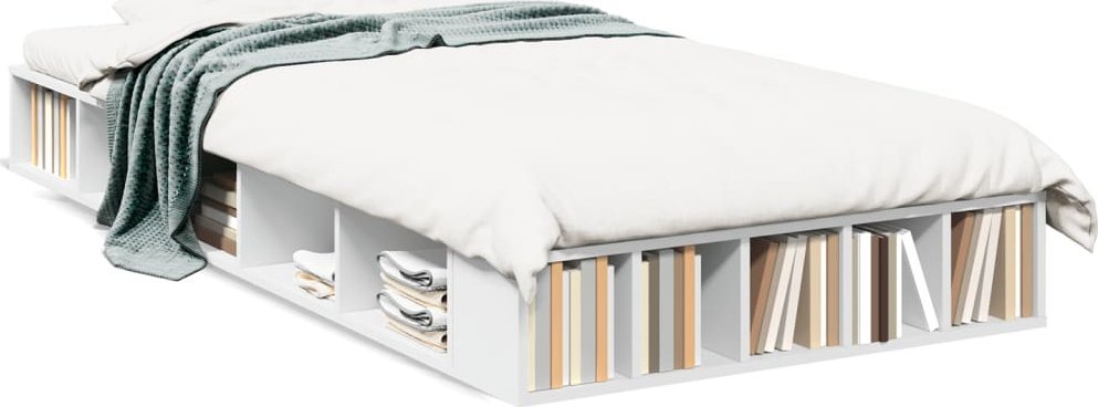 vidaXL vidaXL Rama łóżka, biała, 75x190 cm, materiał drewnopochodny